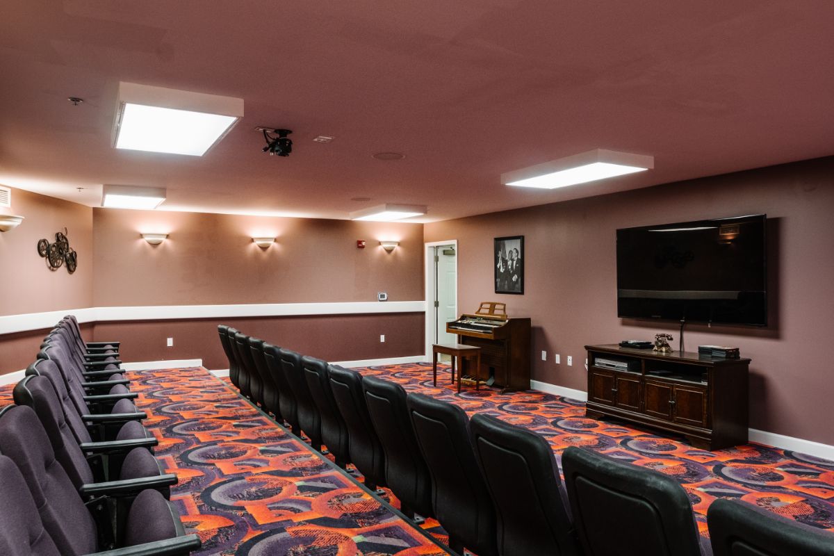 Media lounge at the Park Place at Wingham