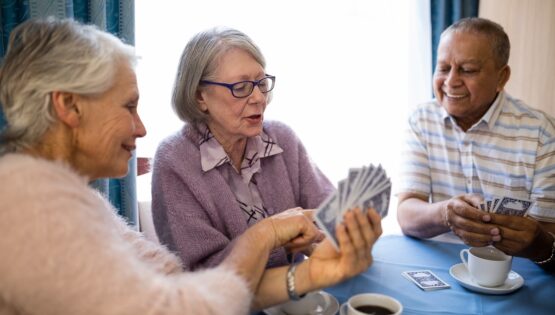 Friends playing cards