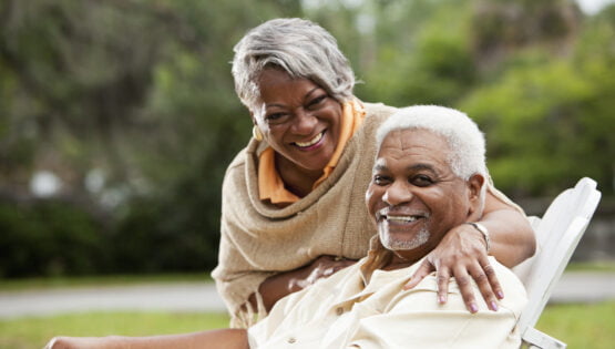 Retired couple spending time at Park Place's assisted living community.