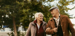 Couple goes for a Fall walk at the Park Place at Wingham