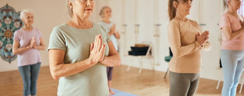 senior enjoying wellness lesson