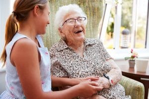 Woman with dementia and her granddaughter