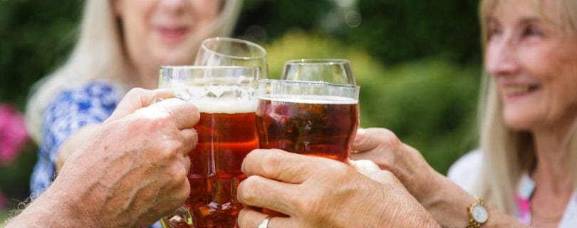 Oktoberfest Seniors raise a beer glass