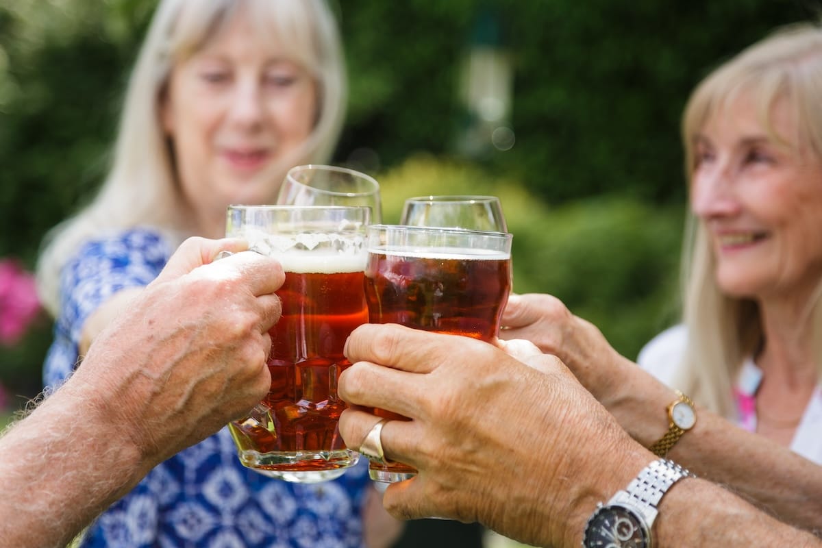 Oktoberfest Seniors raise a beer glass